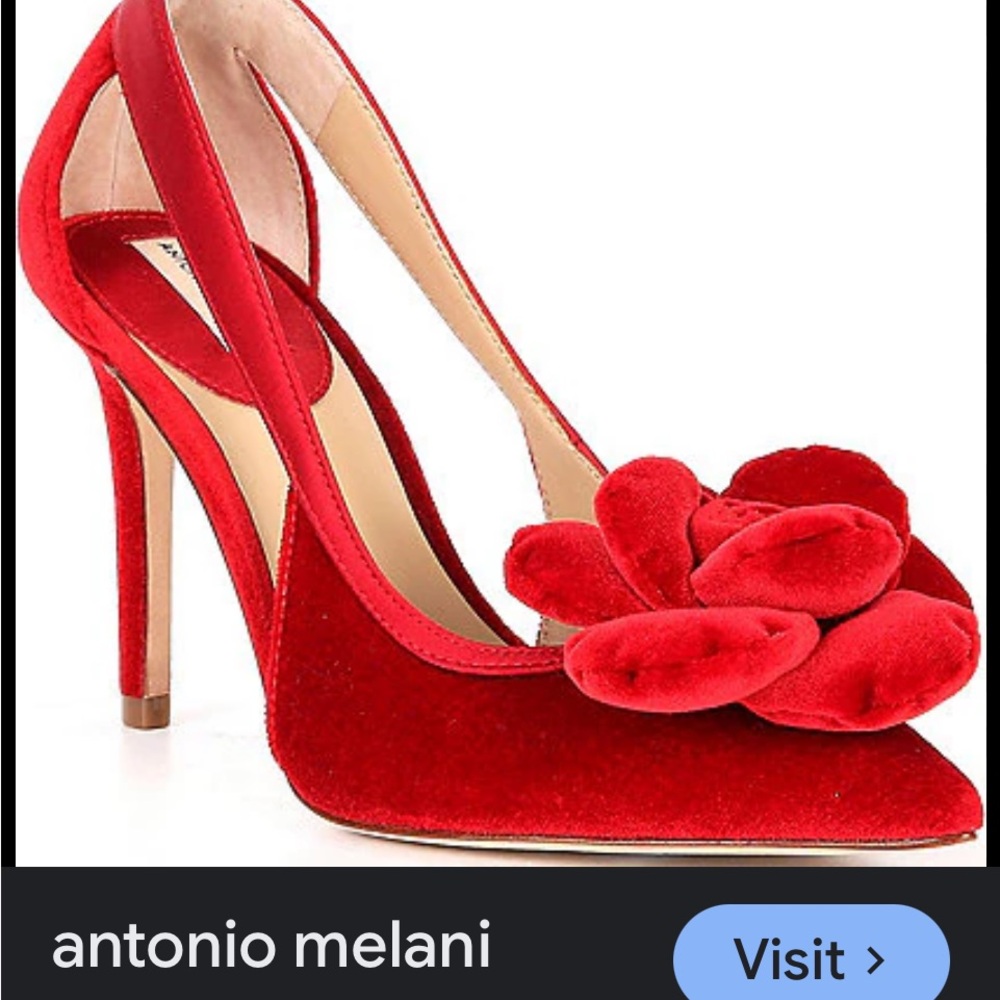 Antonio Melani Red Heels with Flower Detail